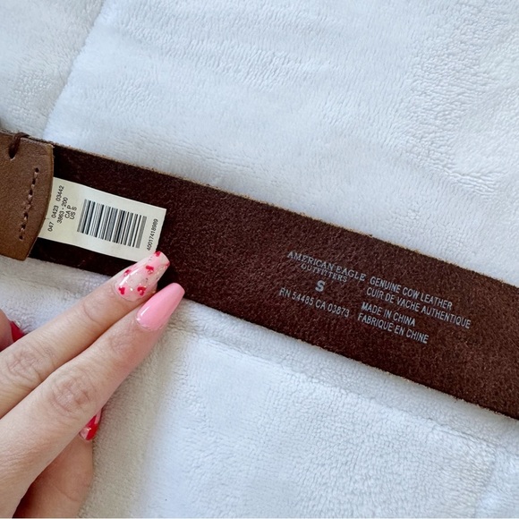 💚 AMERICAN EAGLE | Chocolate Brown Genuine Leather Belt - Picture 3 of 4